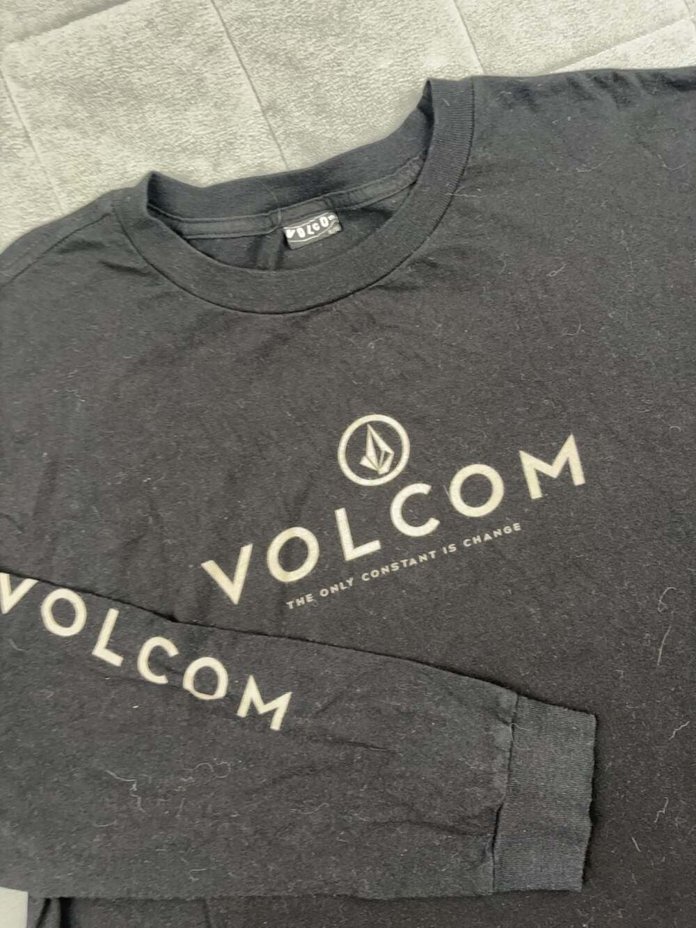 Y2K Volcom The Only Constant Is Change Long Sleeve T-Shirt Black XL